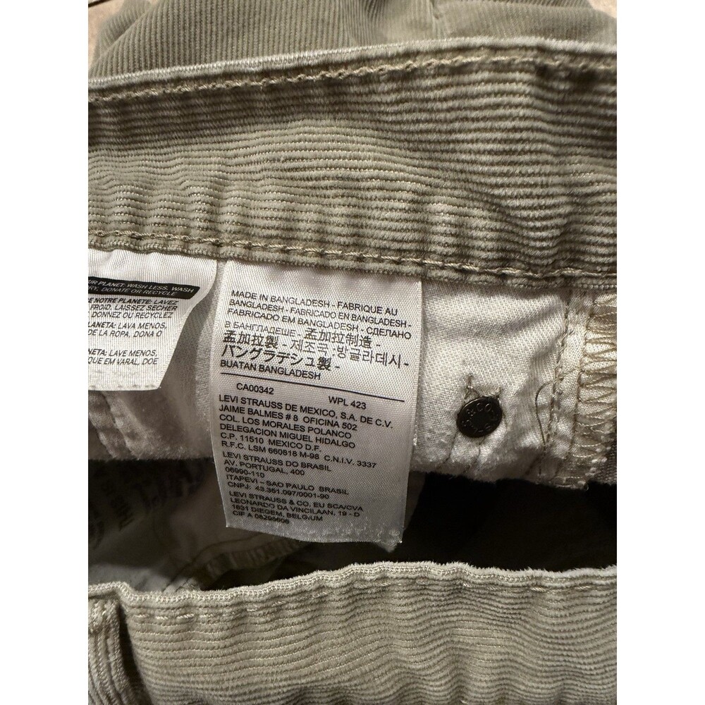 Levis 505 Corduroy Pants Mens 36x32 Straight Leg Tan White Tab Khaki Chino - Picture 4 of 9